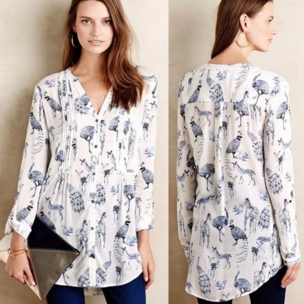 Anthropologie Maeve Fauna Top Tunic HTF M EUC